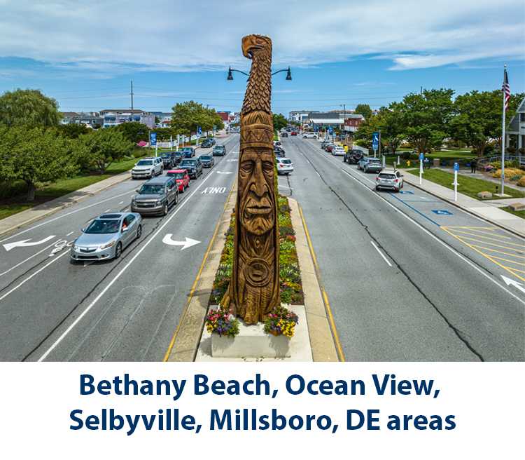 Bethany Beach, Ocean View, Selbyville, Millsboro, DE areas