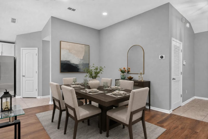 Dining room with staged table at 706 Grampian Highlands Dr, St. Johns, FL 32259