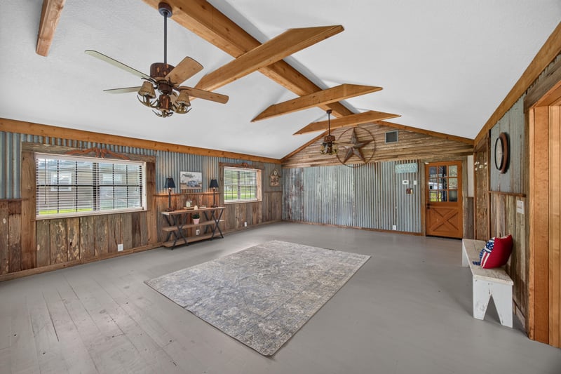 Great room ceiling detail with wood beams at 5843 Ovella Rd, Jacksonville, FL 32244