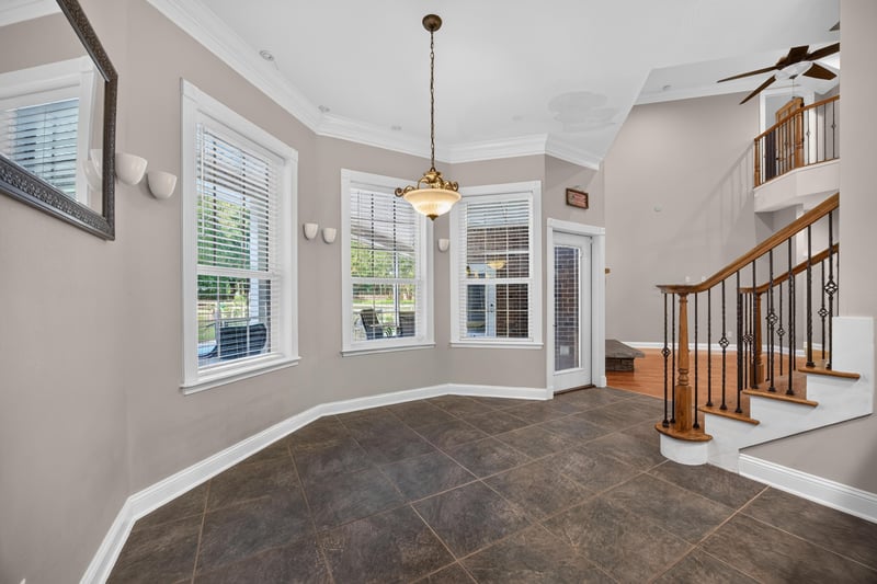 Breakfast nook with tile floor and bay window at 1735 Hagans Ridge Ct