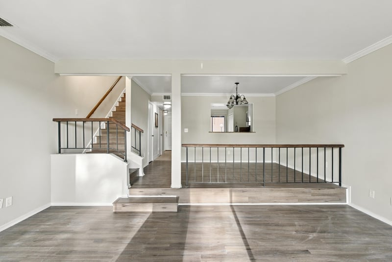 Open stairwell with high ceiling at 7703 Las Palmas Way