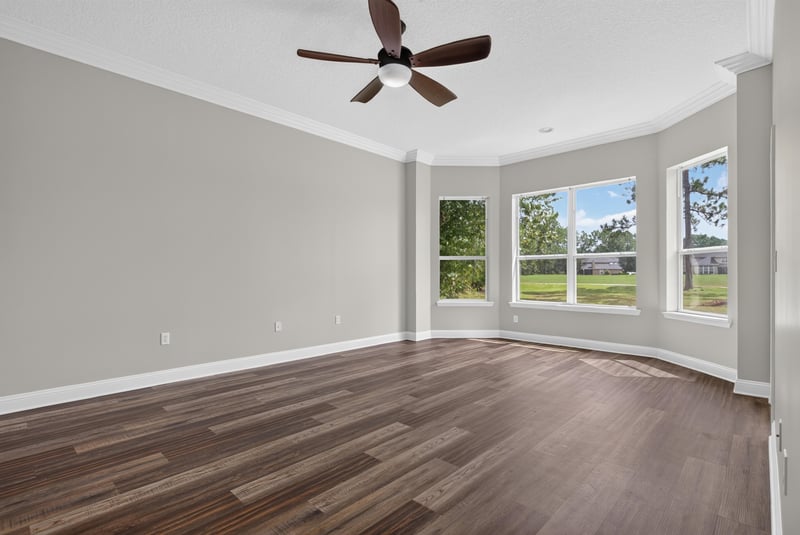 Breakfast nook with wood floor and ceiling fan at 4109 Eagle Landing Pkwy, Orange Park, FL 32065