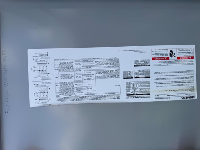 Printed panel directory label at 11700 New Kings Rd, Jacksonville, FL 32219