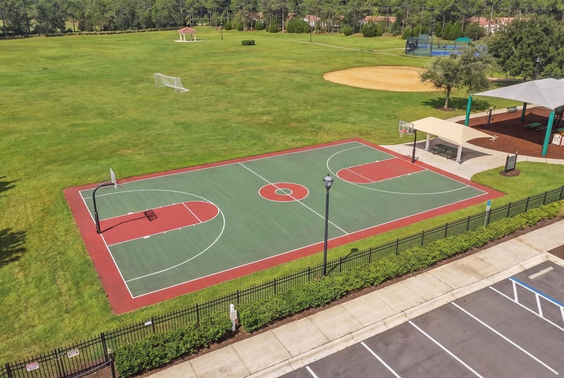 Community basketball court in Murabella