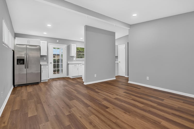 Dining area with wood floors at 1928 Montmarte Dr, Jacksonville, FL 32210