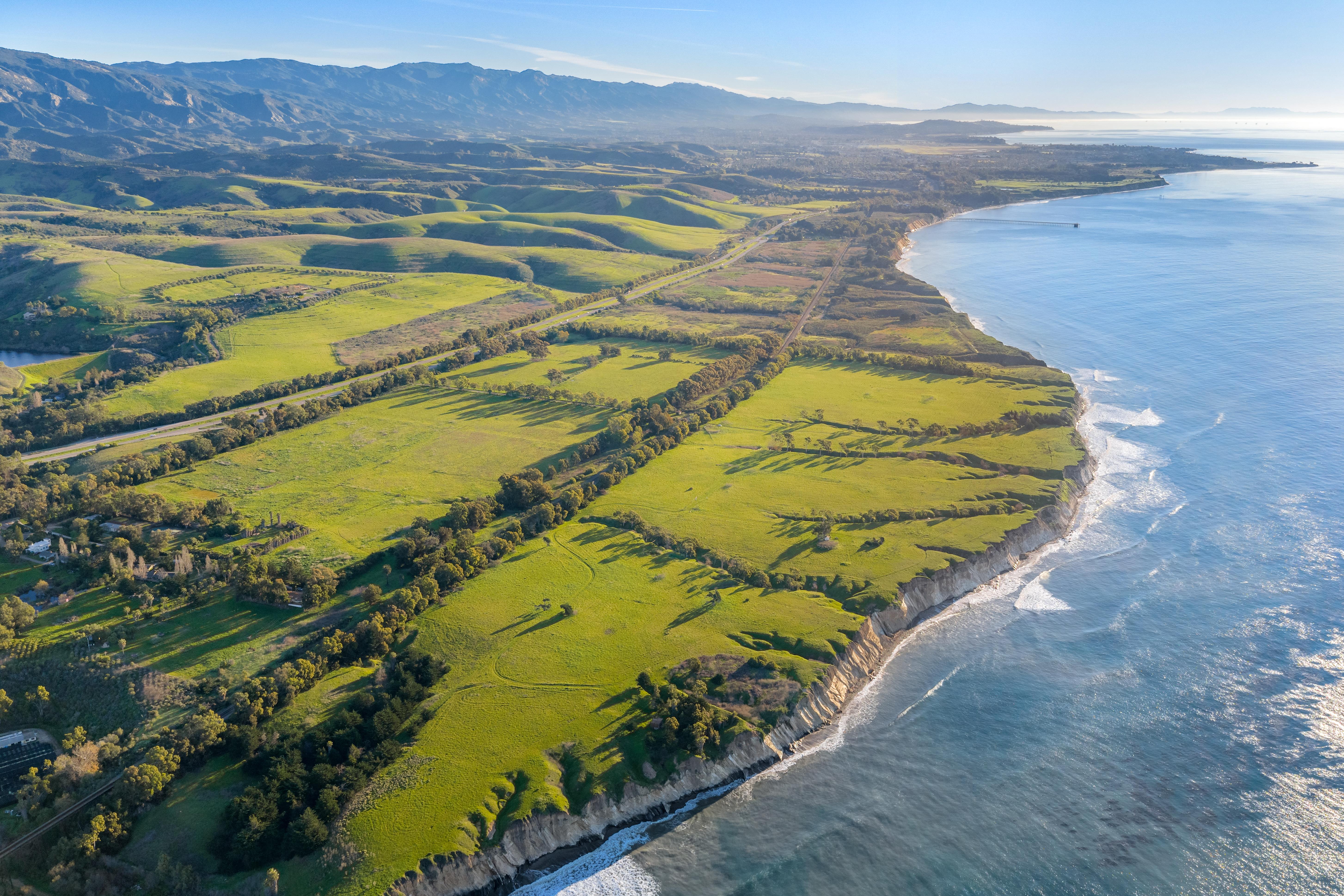 Aerial drone photography of coastal estate at Naples Access Rd, Goleta CA — real estate drone photography by VirTour Media