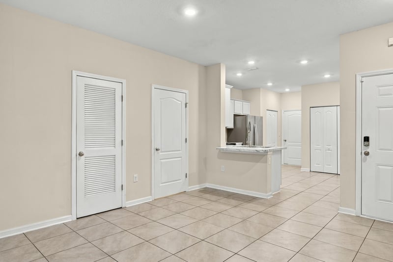 Hallway view beside the dining and kitchen area at 9555 Star Dr, Jacksonville, FL 32256
