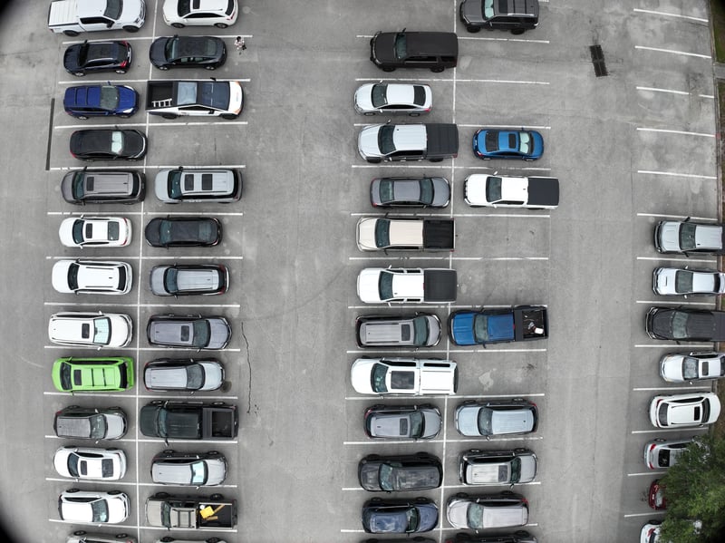 Aerial view of parking rows at 9406 Atlantic Blvd, Jacksonville, FL 32225