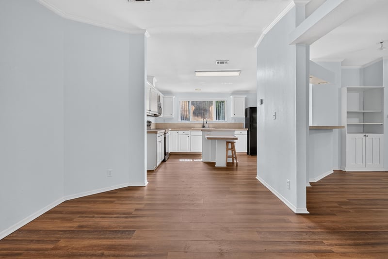 Kitchen with island and wood flooring at 3215 Robin Ln, Middleburg, FL