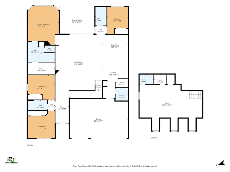 Floor plan showing first and second floor layouts at 53 Lumen Ct, St. Augustine, FL 32095