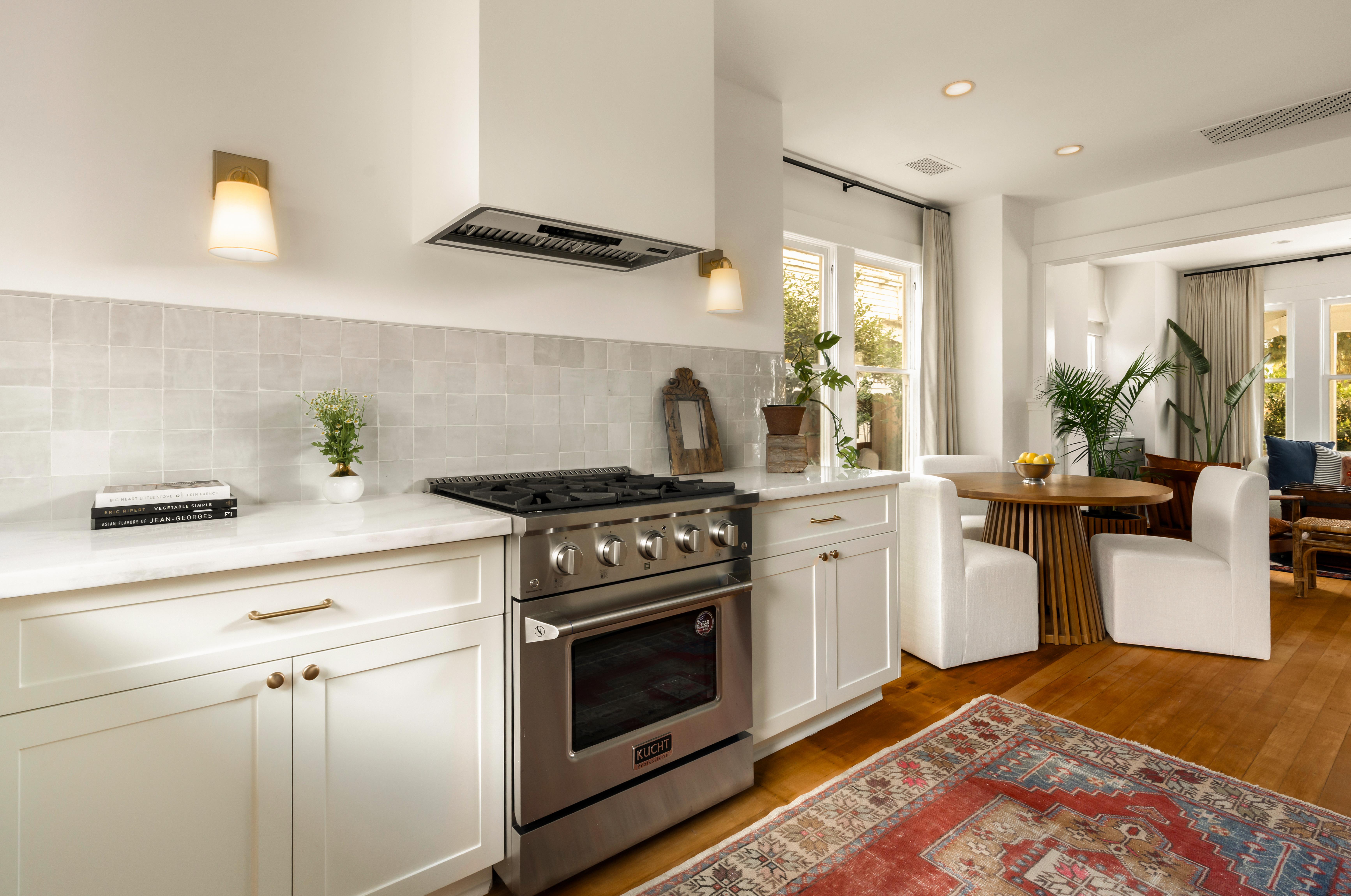 Professional real estate photography of kitchen and dining interiors at 1508 De La Vina St, Santa Barbara CA by VirTour Media