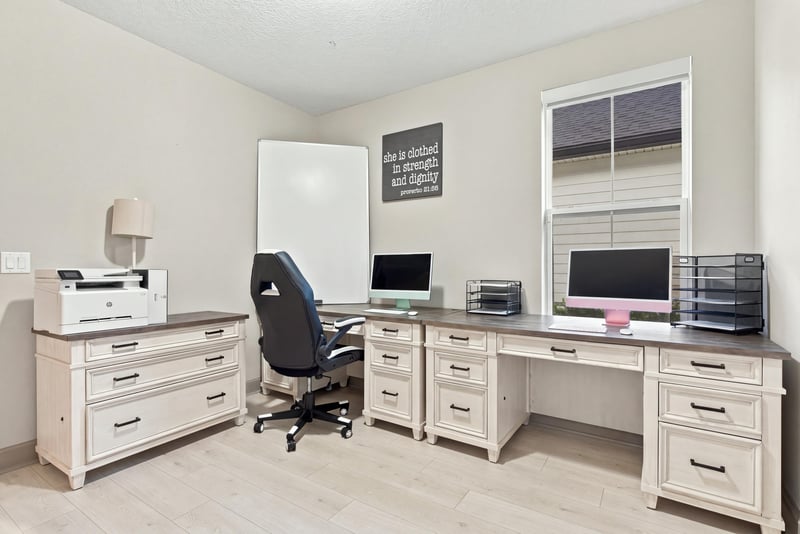Second home office with desk and printer station at 3921 Spyglass Hill Ln