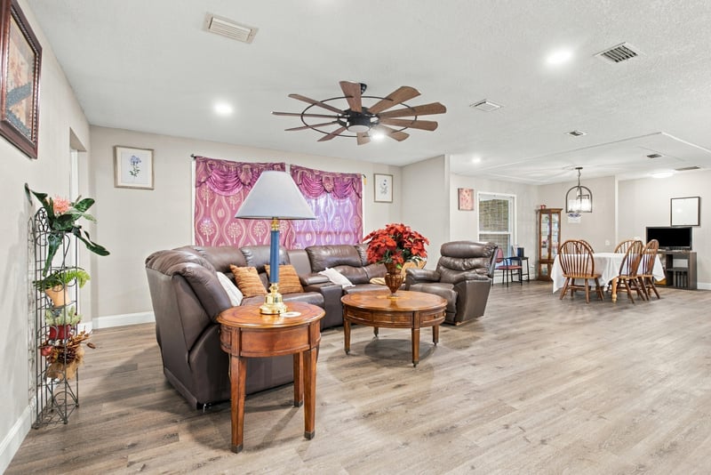 Living room view toward dining area at 357 Dillon Dr, Orange Park, FL