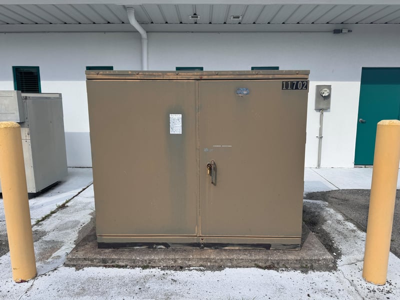 Outdoor electrical switchgear cabinet at 11700 New Kings Rd, Jacksonville, FL 32219