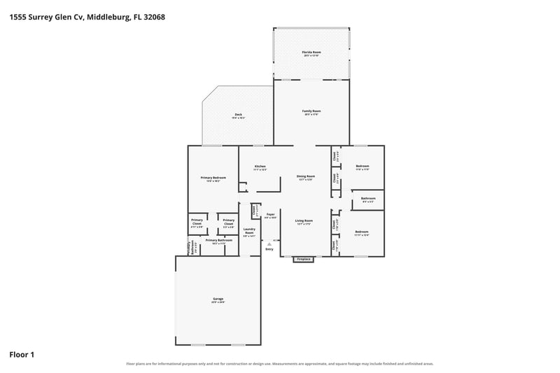 Floor plan 1 of 1555 Surrey Glen Cove, Middleburg, FL 32068