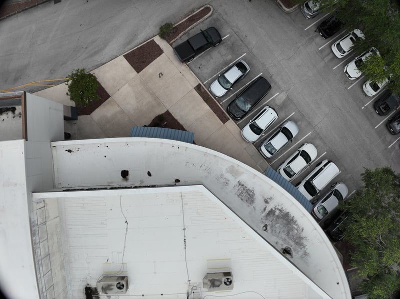 Aerial view of rooftop edge above parking lot at 9406 Atlantic Blvd, Jacksonville, FL 32225