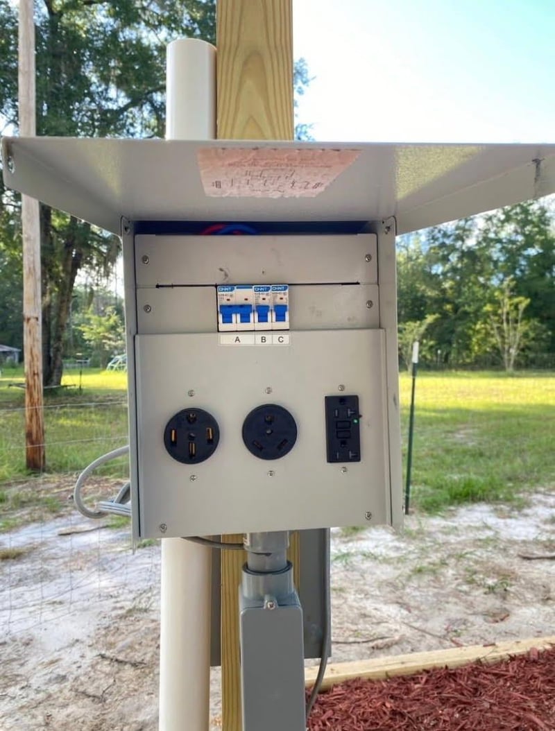 Close-up of the electrical panel at 4890 McAllister Rd, Middleburg, FL 32068