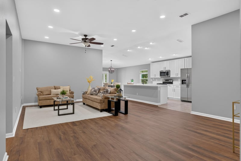 Living room open to kitchen at 706 Grampian Highlands Dr, St. Johns, FL 32259