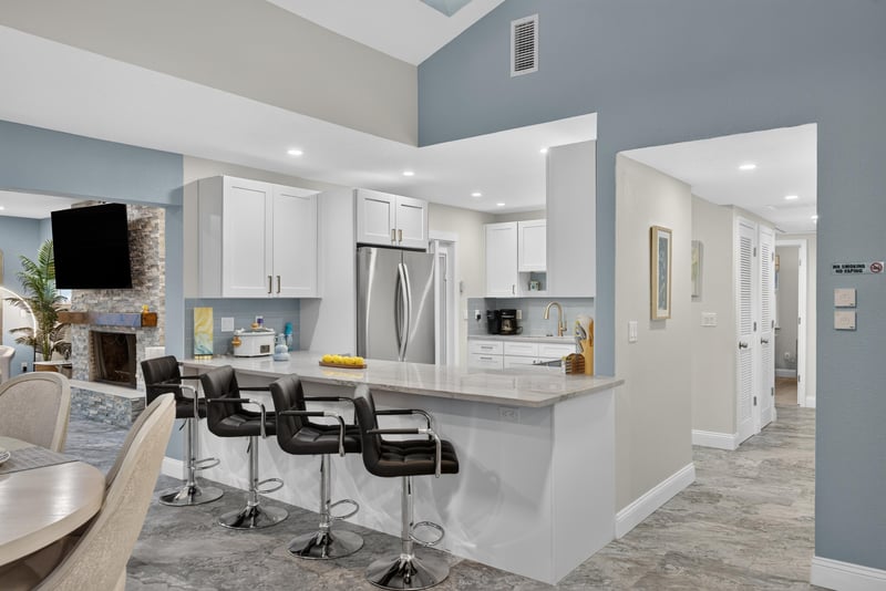 Kitchen bar seating with stools at 1525 8th St N, Jacksonville Beach, FL