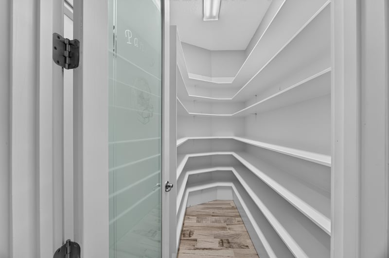 Closet area near a glass shower door at 186 Freshwater Dr