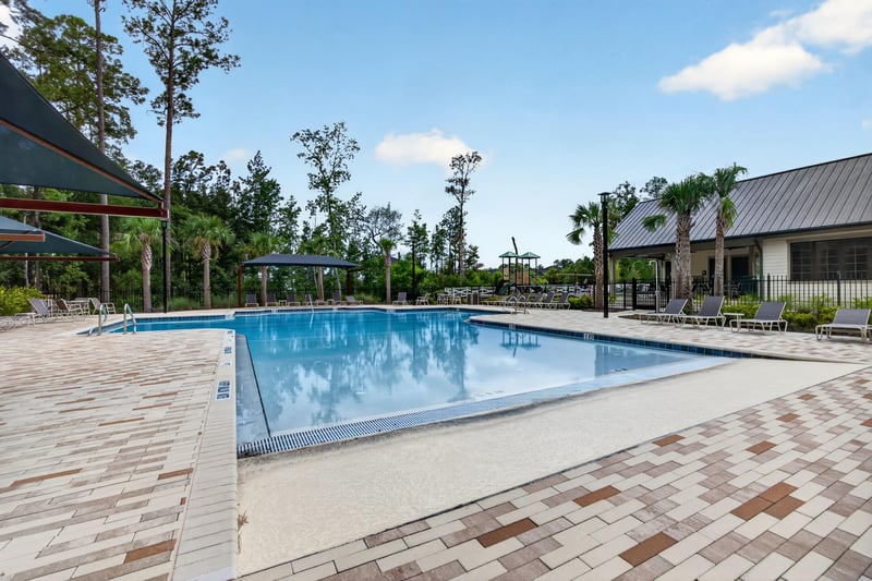 Community pool and covered pavilion in Middleburg, FL