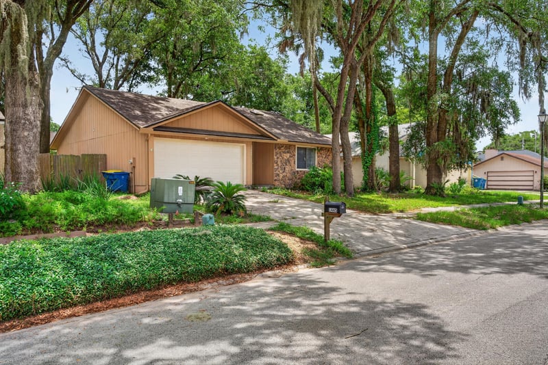 Driveway view from the street at 1445 Classic Oak Rd W, Jacksonville, FL