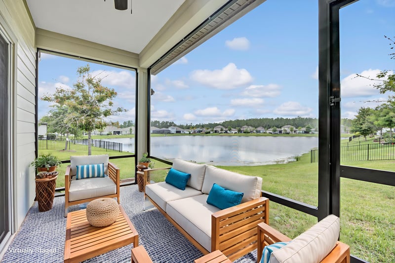 Screened Patio - Virtually Staged at 135 Deer Trail, St. Augustine, FL 32095