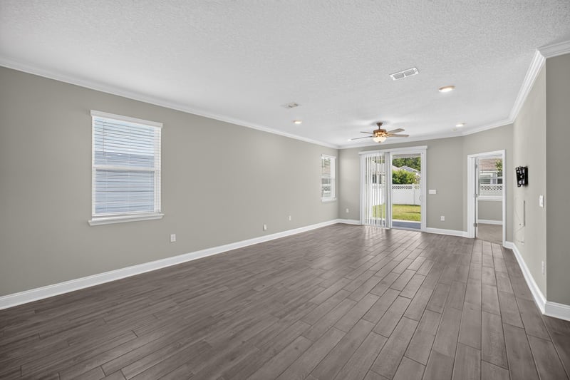 Dining area with windows and ceiling fan at 331 Millerstone Dr, St. Augustine, FL 32092