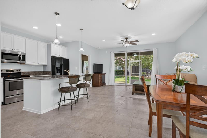Kitchen with island and pendant lighting at 2378 Caney Oaks Dr, Jacksonville, FL