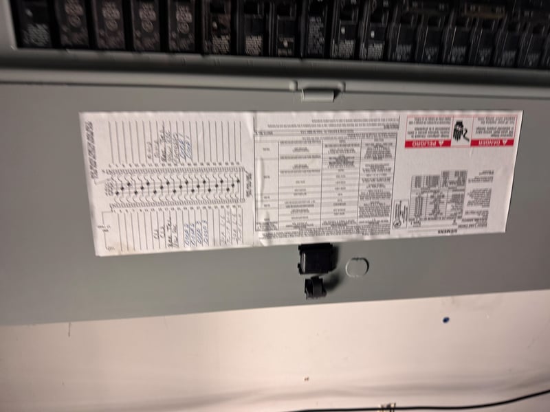 Panel circuit directory sheet at 11700 New Kings Rd, Jacksonville, FL 32219