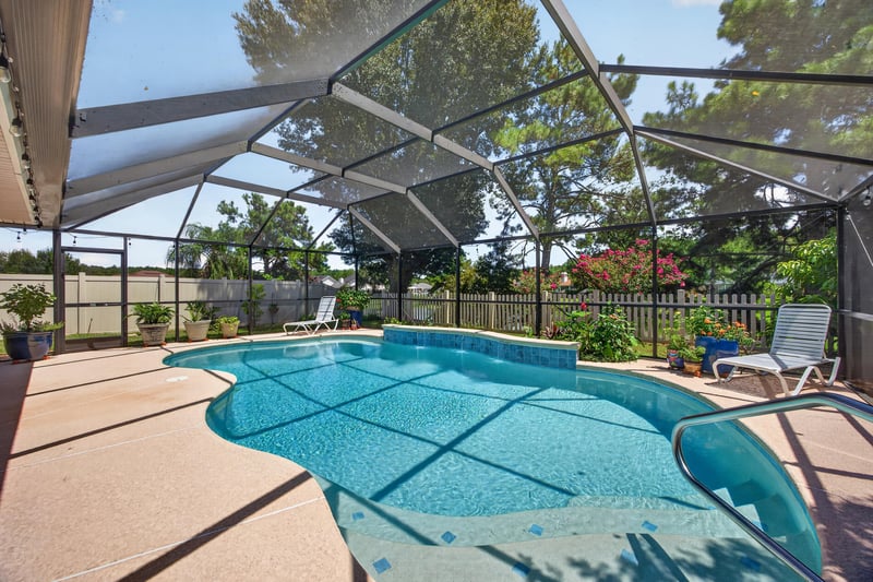 Screened pool enclosure at 1589 Backwater Drive, Middleburg, FL 32068