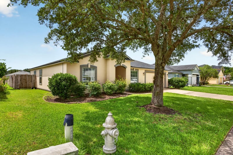 Front exterior view with mature tree at 2065 Creekmont Dr