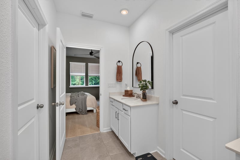 Bathroom vanity and hallway view at 93 Lochloosa Ct, St. Johns, FL 32259