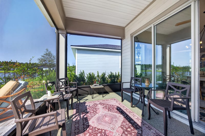 Screened porch overlooking the pond at 129 Amberwood Dr, St. Augustine, FL
