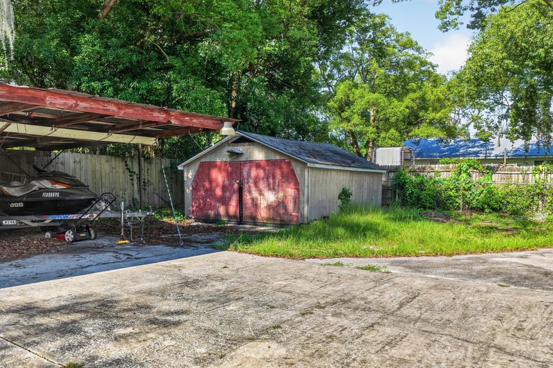 Carport and shed area at 5745 110th St, Jacksonville, FL 32244