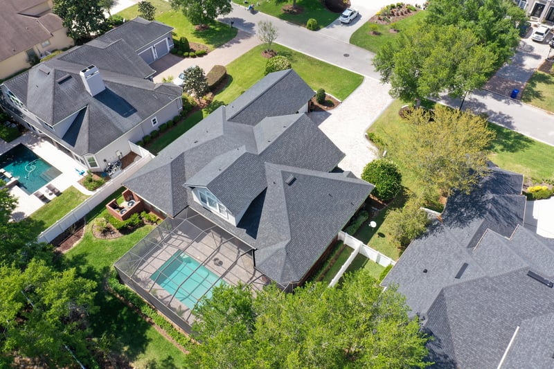 Aerial Backyard View at 1035 W Dorchester Dr, Fruit Cove, FL 32259