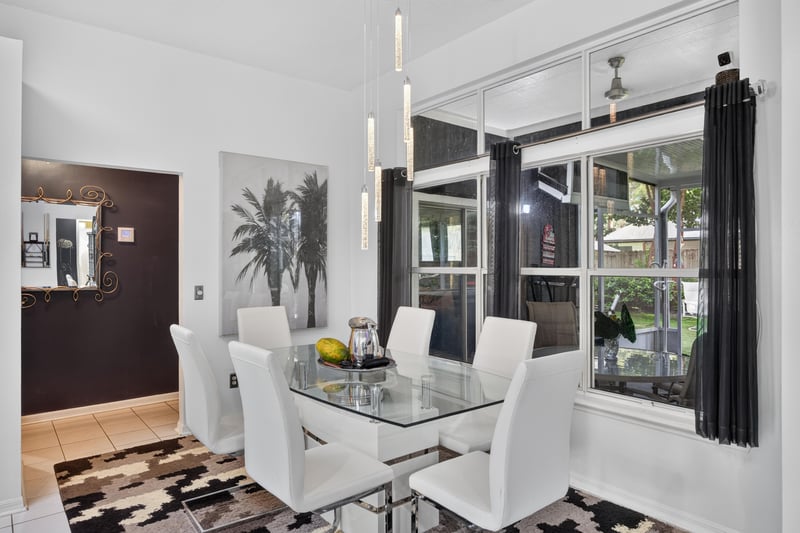 Dining area with glass table at 1346 Gately Ct, Jacksonville, FL 32225