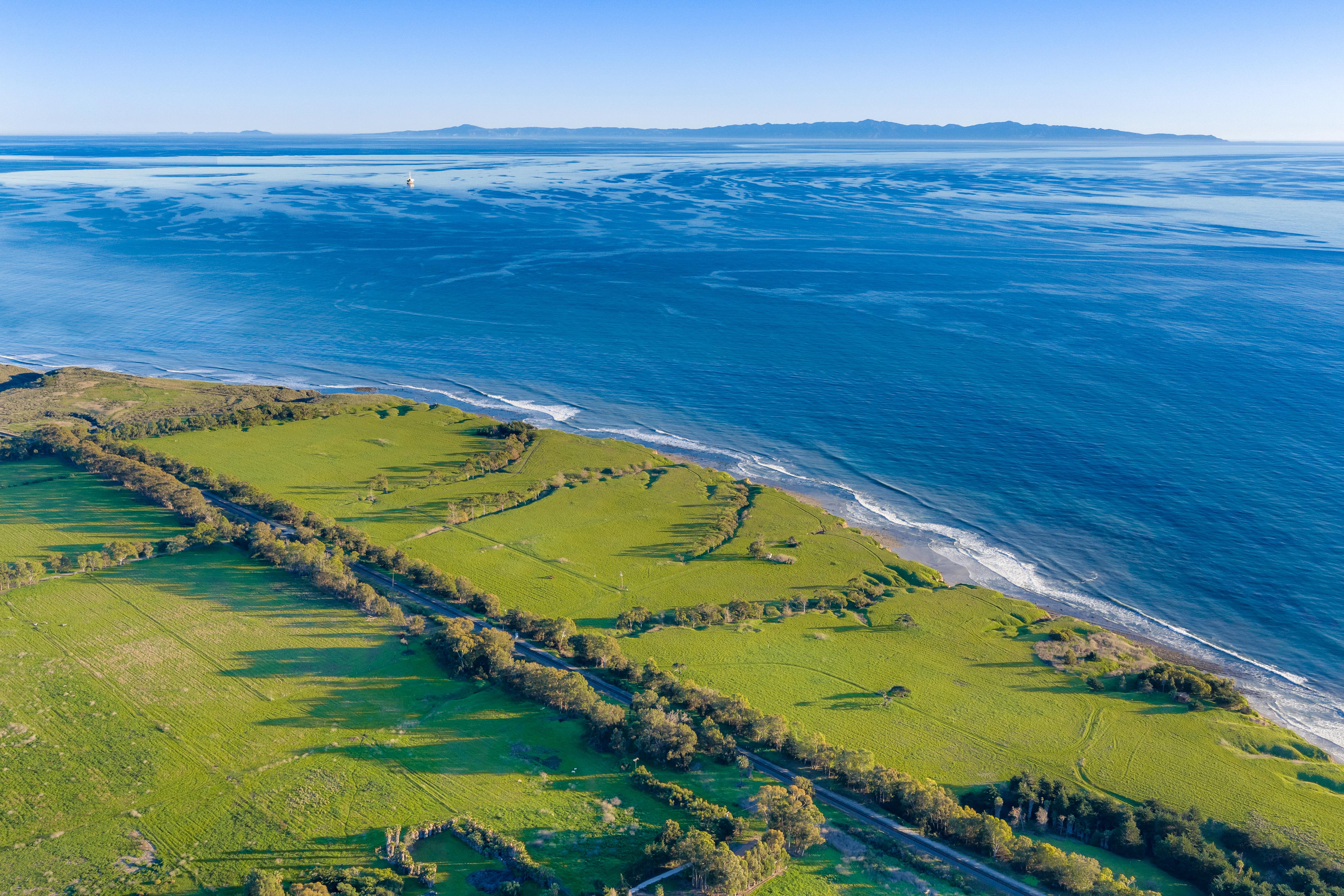 Aerial drone photography of coastal estate at Naples Access Rd, Goleta CA — real estate drone photography by VirTour Media