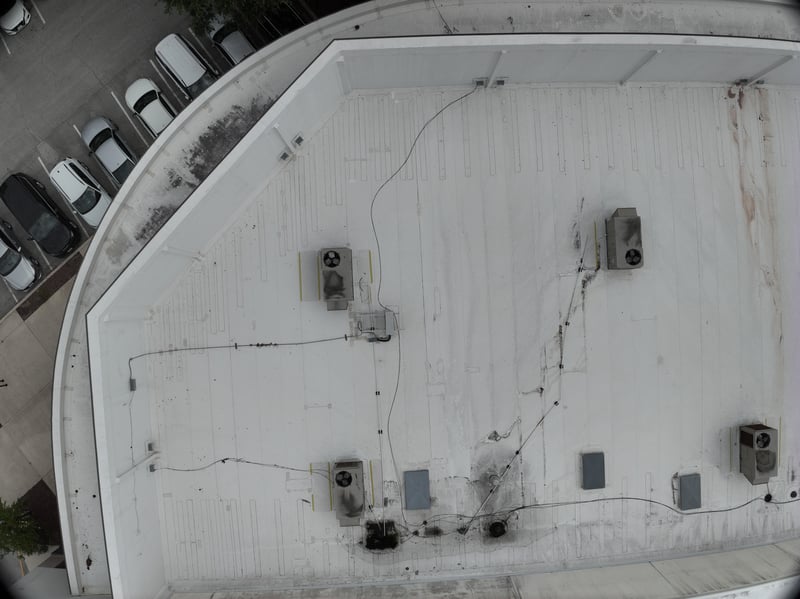 Aerial view of flat rooftop with HVAC units at 9406 Atlantic Blvd, Jacksonville, FL 32225