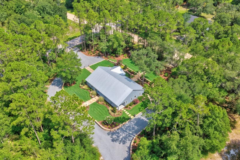 Aerial view of home and surrounding property at 4800 Acacia St, Middleburg, FL 32068