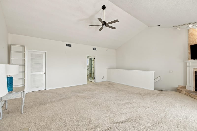 Empty room with ceiling fan and carpet at 752 Spinnakers Reach Dr, Ponte Vedra Beach, FL 32082