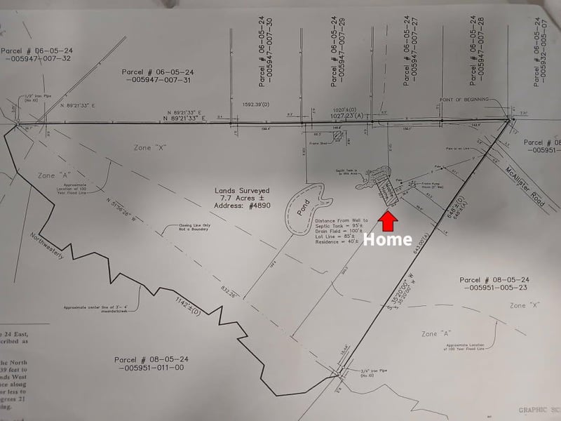 Parcel map outlining the property boundaries in Middleburg, FL