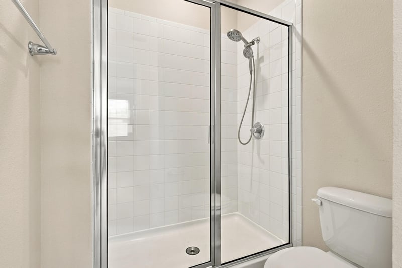 Bathroom with glass-enclosed shower at 7088 Mahogany Run Dr, Jacksonville, FL 32244