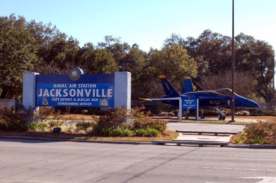 Naval Air Station Jacksonville entrance sign in Jacksonville