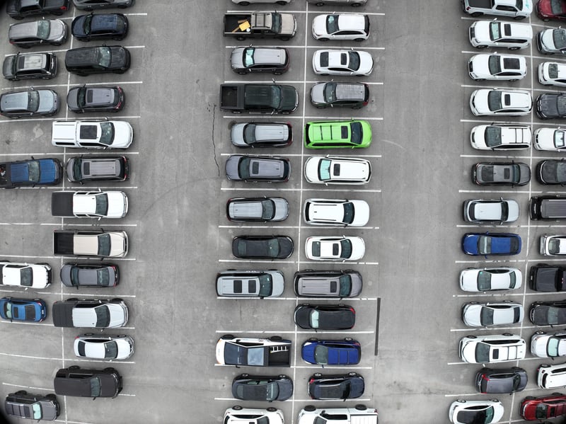 Aerial view of parking lot rows at 9406 Atlantic Blvd, Jacksonville, FL 32225