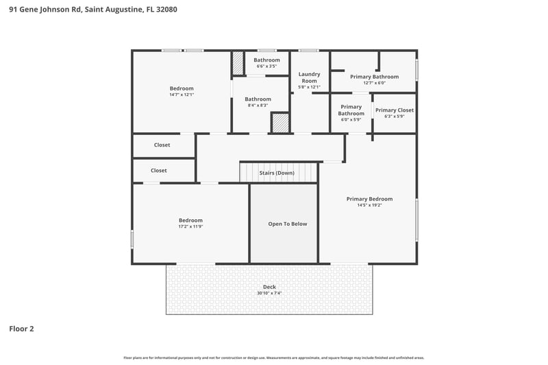Floor plan 2 of 91 Gene Johnson Rd, St. Augustine, FL 32080