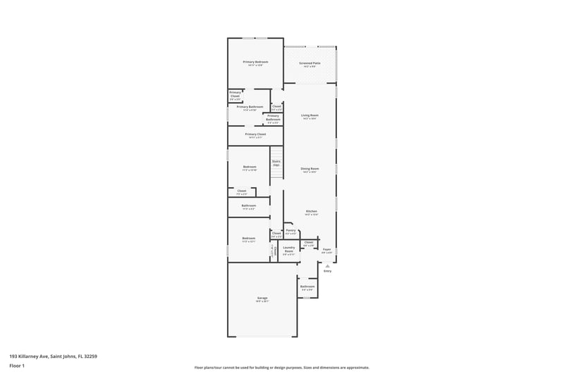 Floor plan 2 of 193 Killarney Ave, St. Johns, FL 32259