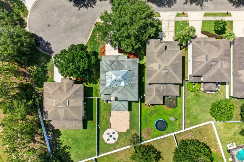 Aerial view of the home and backyard layout at 3660 Middlebrook Dr, Orange Park, FL 32065