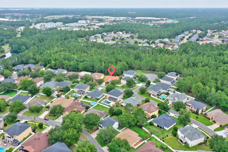 Aerial view of neighborhood in Orange Park