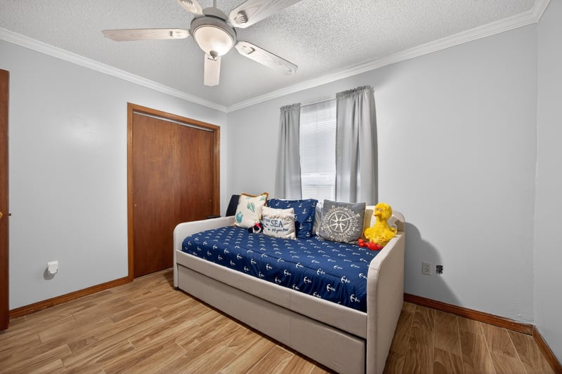 Bedroom with daybed and wood flooring at 981 Marble Ridge Dr, Orange Park, FL 32065